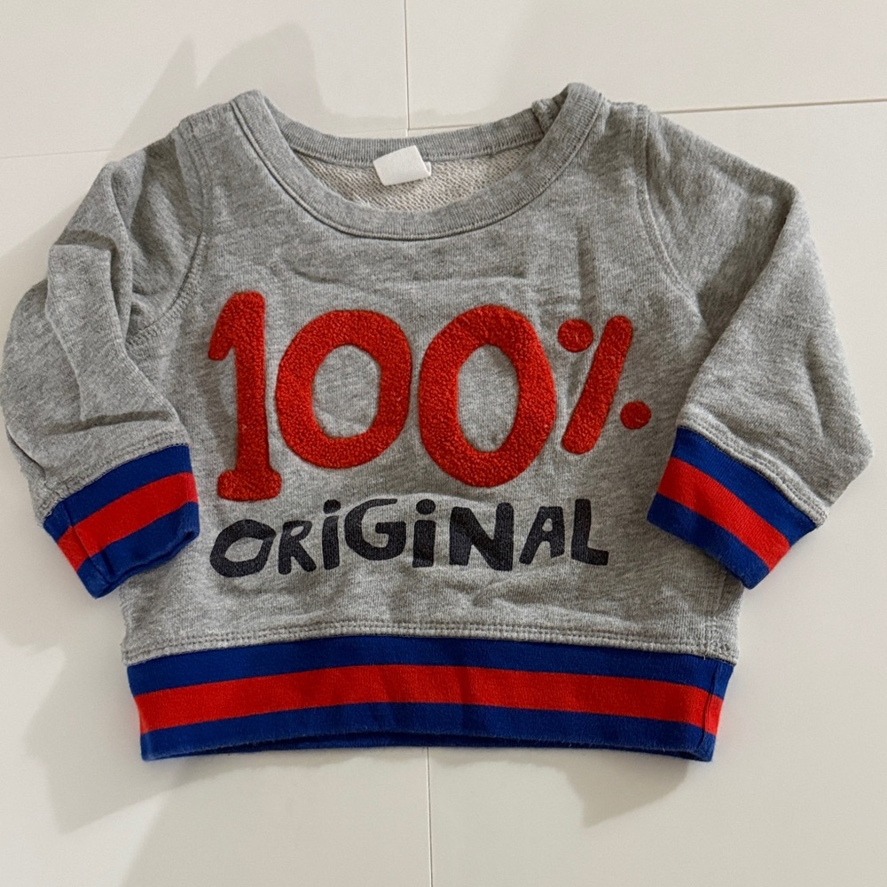 Baby GAP Gray Sweatshirt with Red and Blue Design